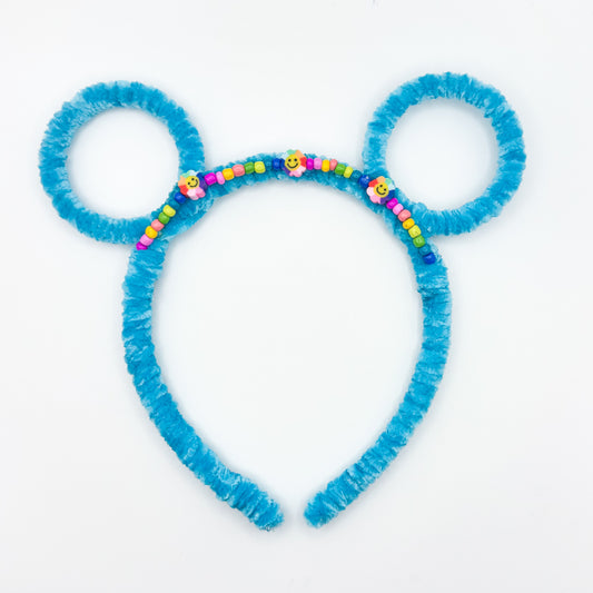 Frienship Beads - Blue Circles w Rainbow