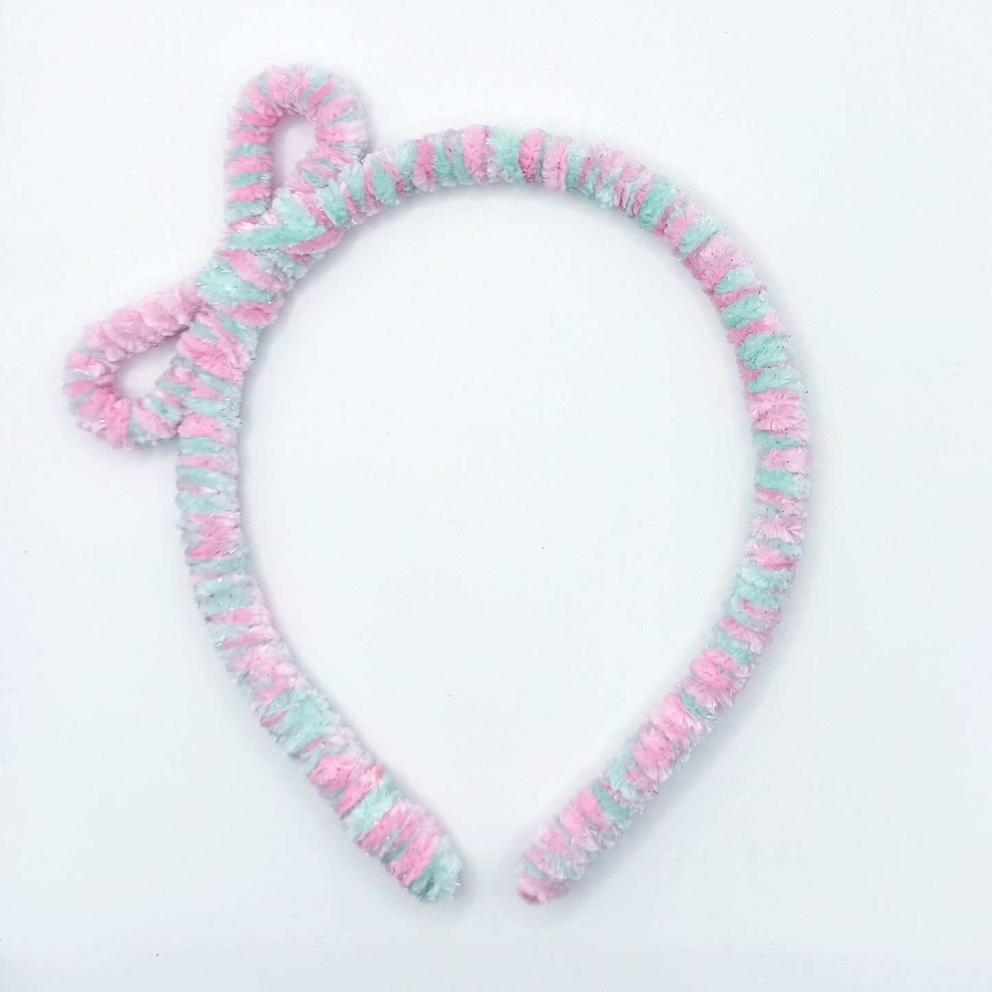 Side Bow - Pink/Mint Stripe