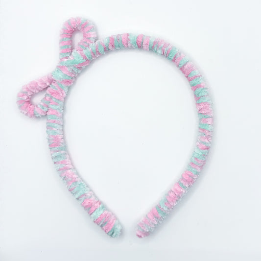 Side Bow - Pink/Mint Stripe