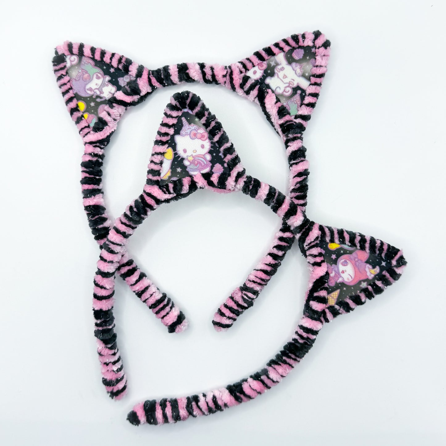 Dessert Kitty - Pink/Black Stripe