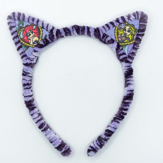 Tattoo Hearts Princesses- Mermaid + Punzie (Purple Stripe)