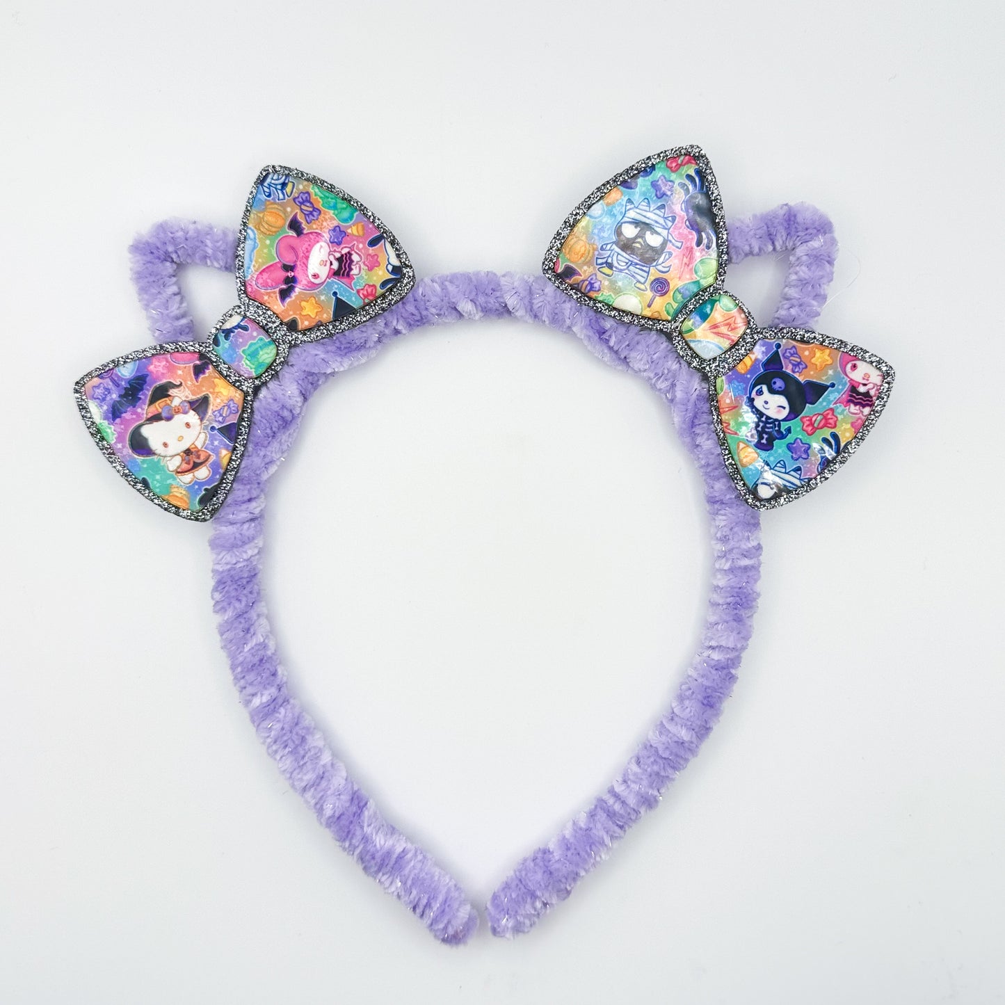 HK - Halloween double bow kitty